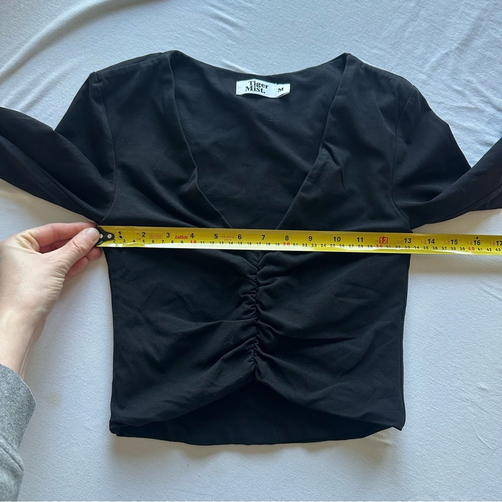Tiger Mist Sian Top Elegant Black Long Sleeve Women's Top Size Med - Picture 7 of 8